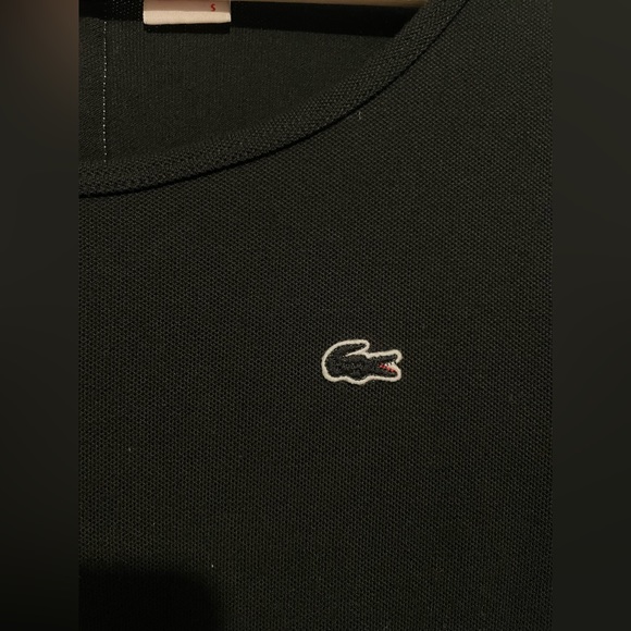 Lacoste LIVE Womens Dress Black Stretch Long Sleeve Pleated Shift Sz S - Picture 7 of 12